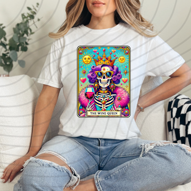 The Wine Queen Tarot Direct-To-Film Transfer